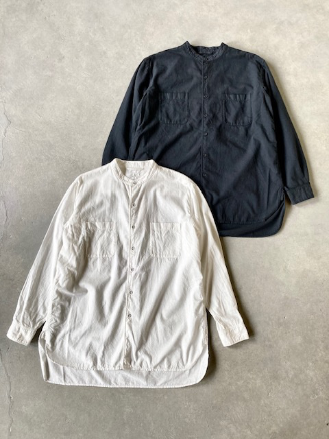 MAISON DE SOIL HOMME POWERLOOM HEAVY COTTON MDS BANDED COLLAR SHIRT