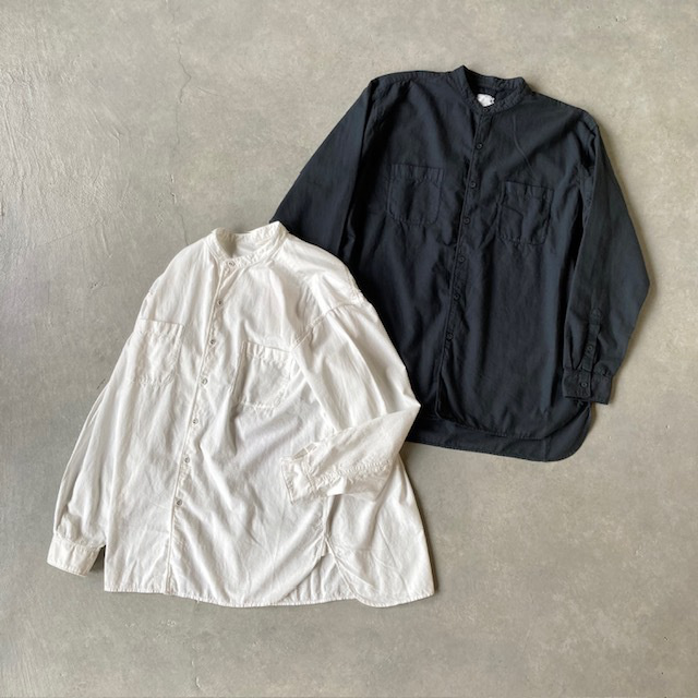 MAISON DE SOIL HOMME POWERLOOM HEAVY COTTON MDS BANDED COLLAR SHIRT