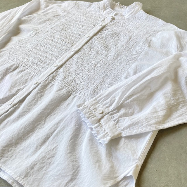 maison de soil 60s ORGANIC CAMBRIC with ENB FRILL COLLAR SHIRT