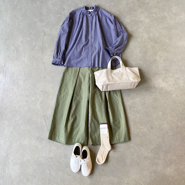 結-yui- COTTON/LINEN BACK SATIN  WIDE TUCK EASY BAGS