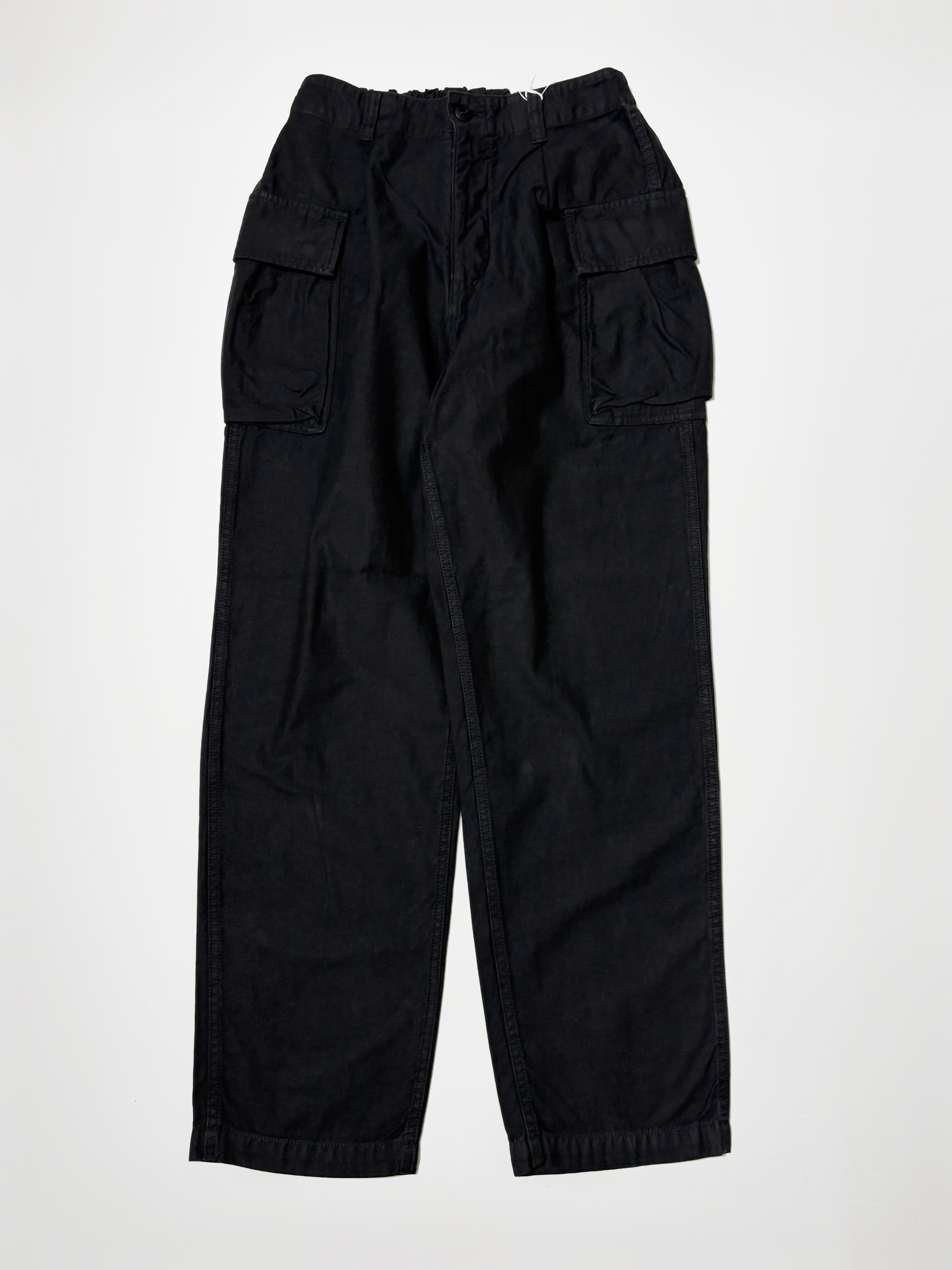 SAGE DE CRET コットンリネンバックサテンペグトップワンタックカーゴパンツ