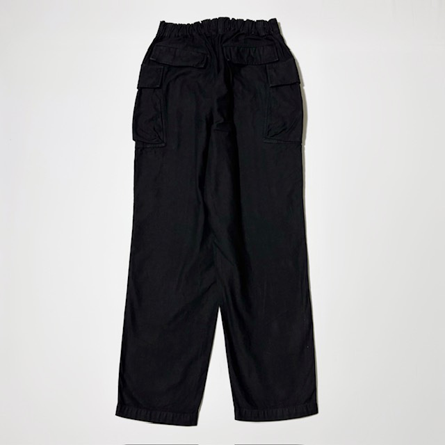 SAGE DE CRET コットンリネンバックサテンペグトップワンタックカーゴパンツ