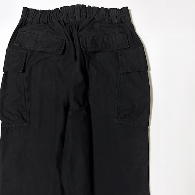 SAGE DE CRET コットンリネンバックサテンペグトップワンタックカーゴパンツ