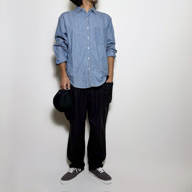 SAGE DE CRET コットンリネンバックサテンペグトップワンタックカーゴパンツ