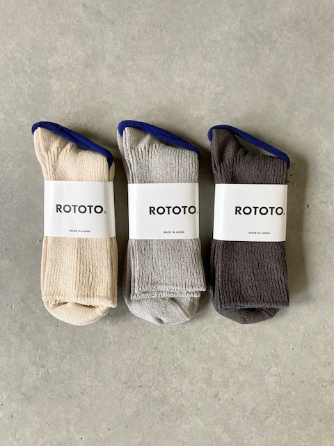 ROTOTO WASHI RECYCLE COTTON RIB CREW SOCKS