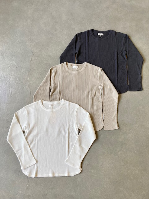 SOIL HIGH DENSITY WAFFLE CREW-NECK L/SL TEE