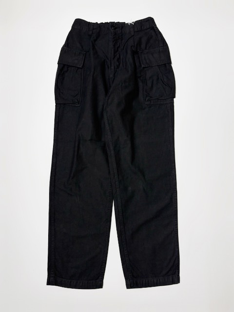 SAGE DE CRET  コットンリネンバックサテン  ペグトップワンタックカーゴパンツ