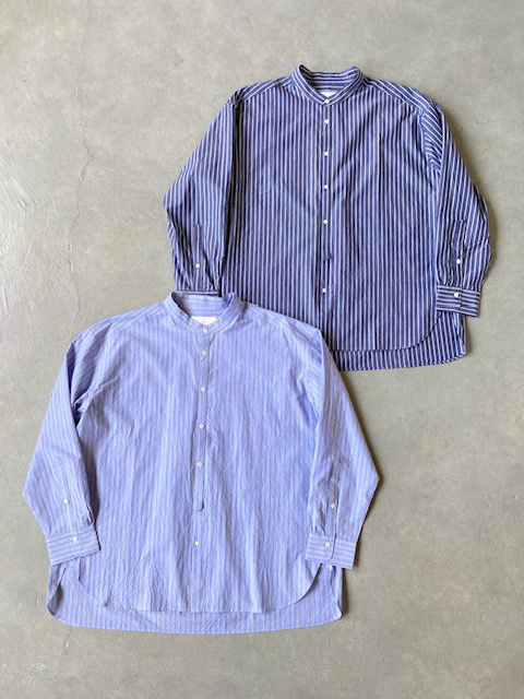 A PIECE OF LIBRARY タイプライターストライプ ブリーズラインオリエントシャツ