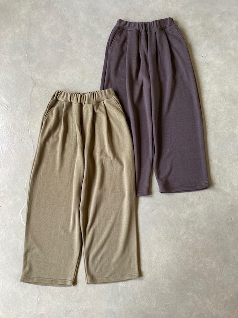 ARTEPOVERA LINEN COTTON 裏毛 2タックワイドパンツ