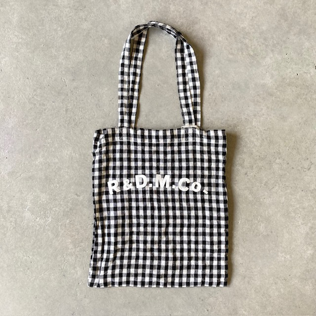 R&D.M.Co- (OLDMAN'S TAILOR) LINEN GINGHAM CHECK TOTE BAG