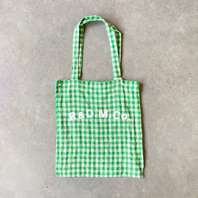 R&D.M.Co- (OLDMAN'S TAILOR) LINEN GINGHAM CHECK TOTE BAG