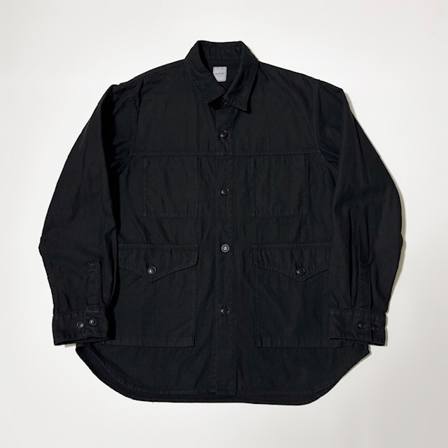 SAGE DE CRET コットンリネンバッグサテンロングシャツジャケット