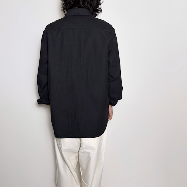 SAGE DE CRET コットンリネンバッグサテンロングシャツジャケット