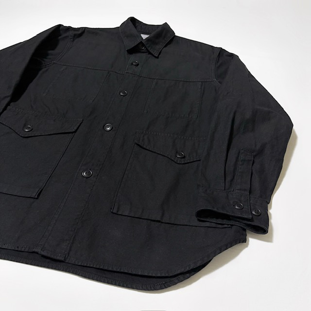 SAGE DE CRET コットンリネンバッグサテンロングシャツジャケット