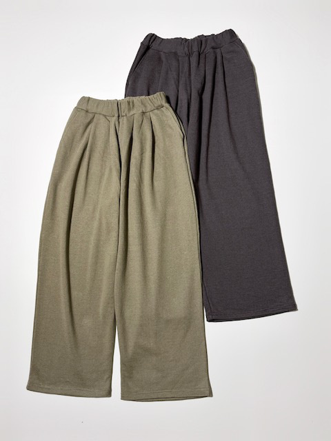 Arte povera  LINEN COTTON 裏毛 2タックワイドパンツ