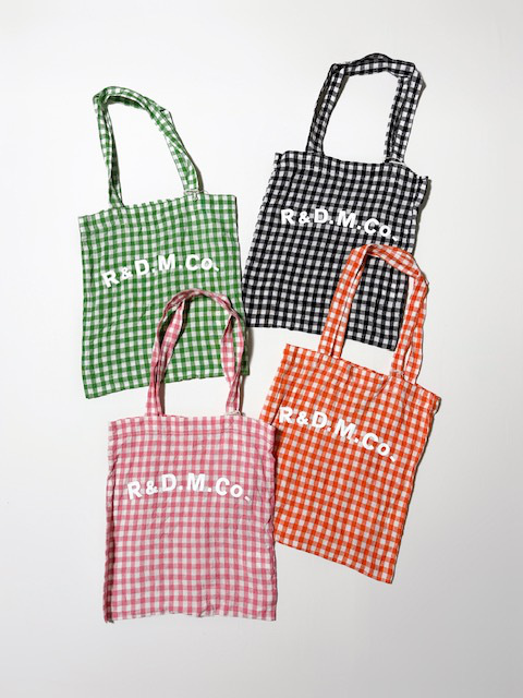 R&D.M.Co- (OLDMAN’S TAILOR)  LINEN GINGHAM CHECK TOTE BAG