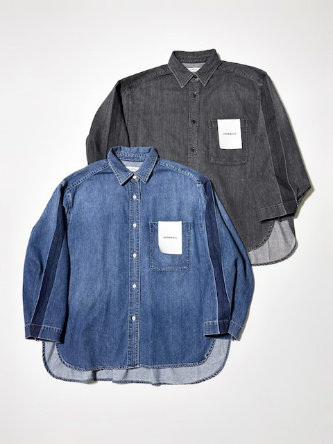 JOHNBULL ライトデニムサイドラインオーバーシャツ