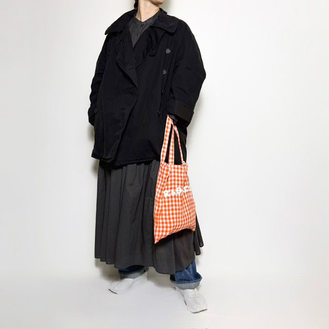 R&D.M.Co- (OLDMAN'S TAILOR) LINEN GINGHAM CHECK TOTE BAG