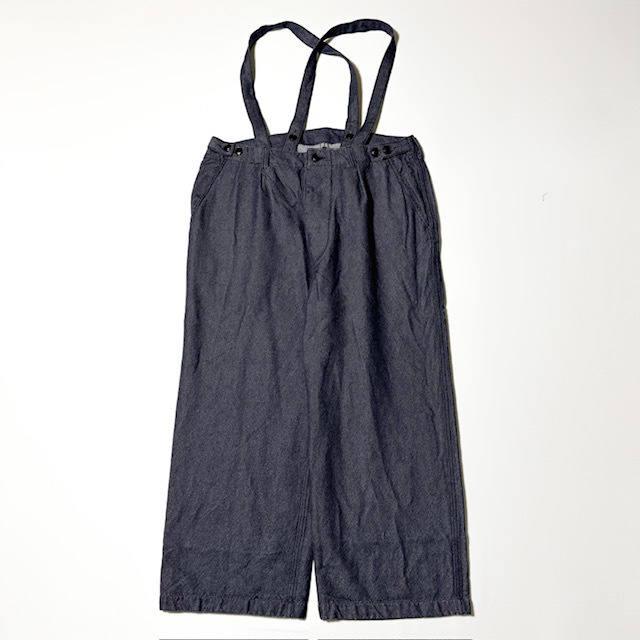 ARMEN WOOL / COTTON TWILL ADJUSTER TACK PANTS with SUSPENDERS 