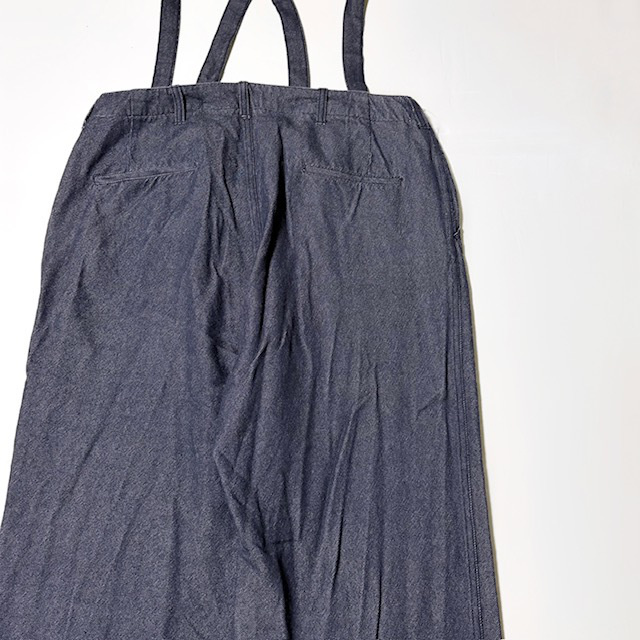 ARMEN WOOL / COTTON TWILL ADJUSTER TACK PANTS with SUSPENDERS 