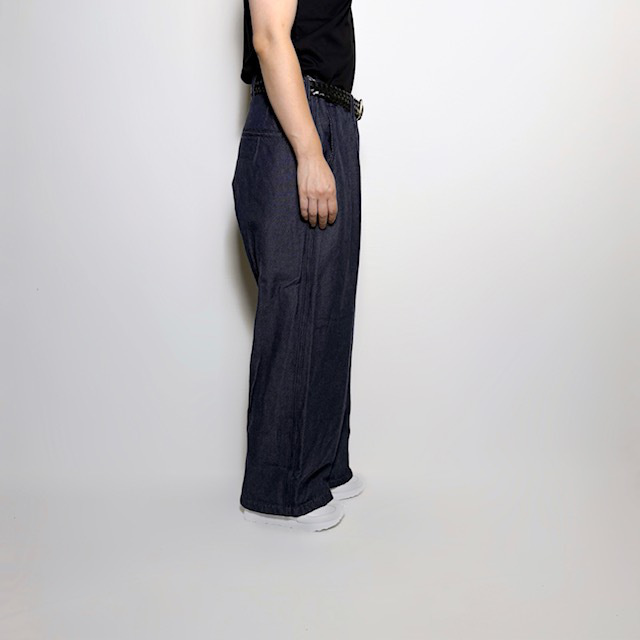 ARMEN WOOL / COTTON TWILL ADJUSTER TACK PANTS with SUSPENDERS 