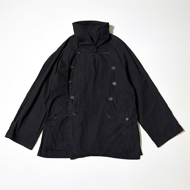 HTS MEDIUM WEIGHT PEACH SKIN COTTON DOUBLE OVER SHORT COAT