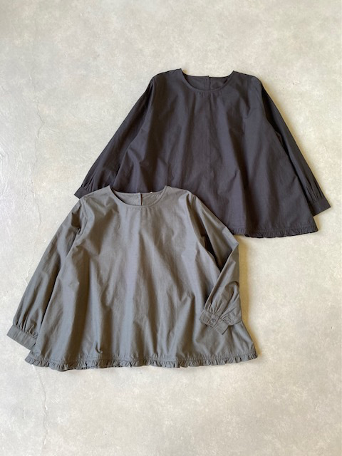 SOIL  40s POPLIN PLAIN HEM FRILL  BACK OPENING SMOCK