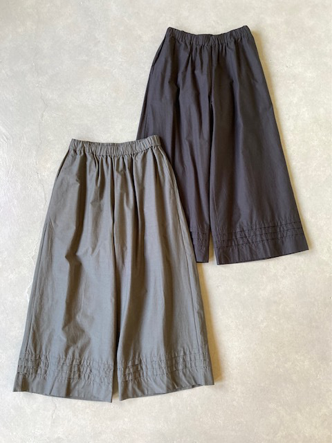 SOIL 40s POPLIN PLAIN HEM PLEATS EASY PANTS