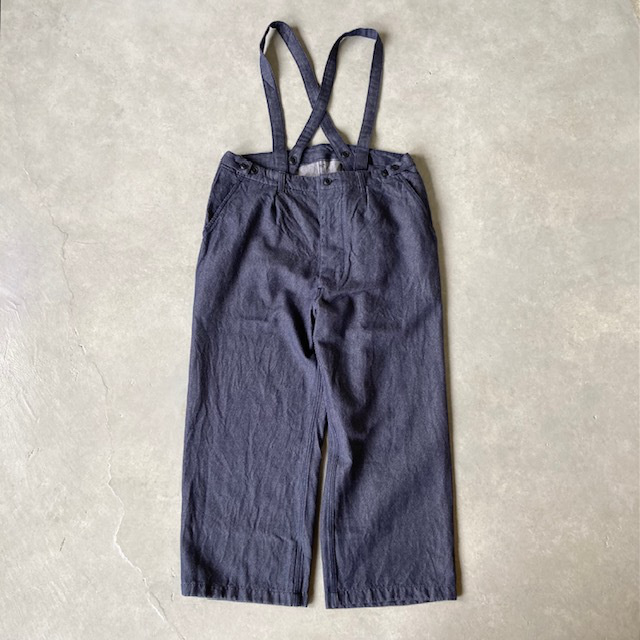 ARMEN WOOL / COTTON TWILL ADJUSTER TACK PANTS with SUSPENDERS