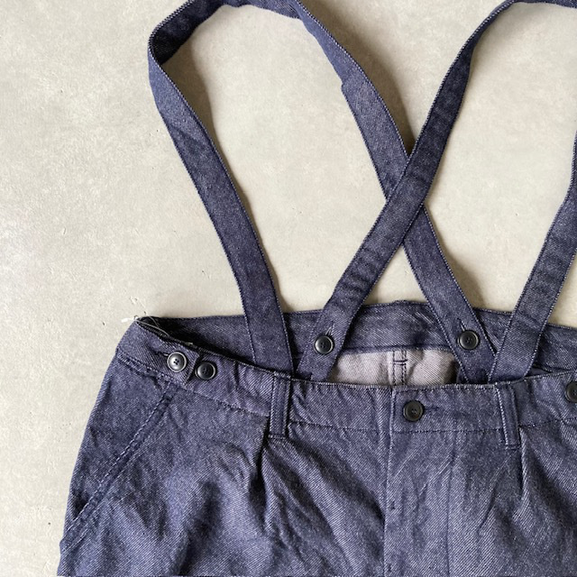 ARMEN WOOL / COTTON TWILL ADJUSTER TACK PANTS with SUSPENDERS