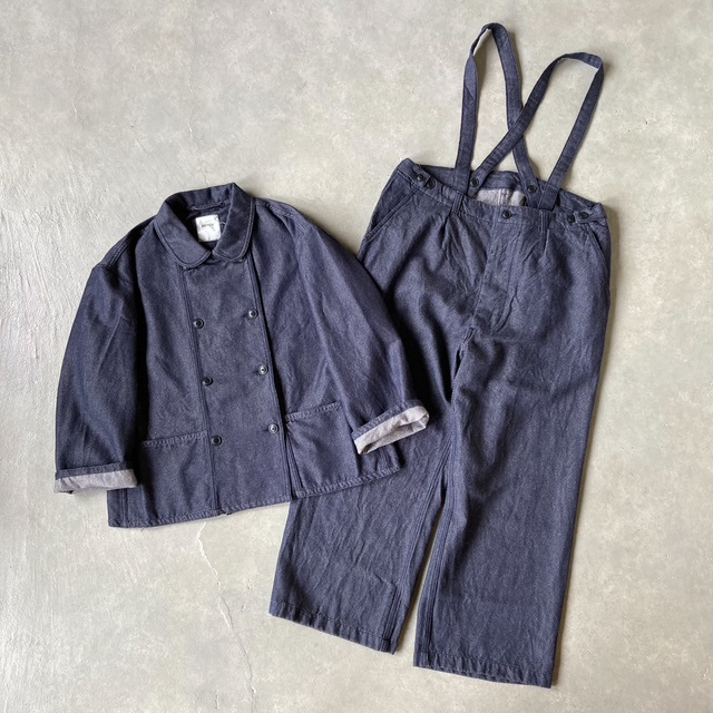 ARMEN WOOL / COTTON TWILL ADJUSTER TACK PANTS with SUSPENDERS