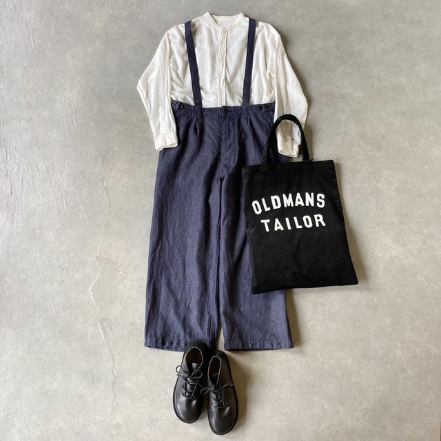 ARMEN WOOL / COTTON TWILL ADJUSTER TACK PANTS with SUSPENDERS