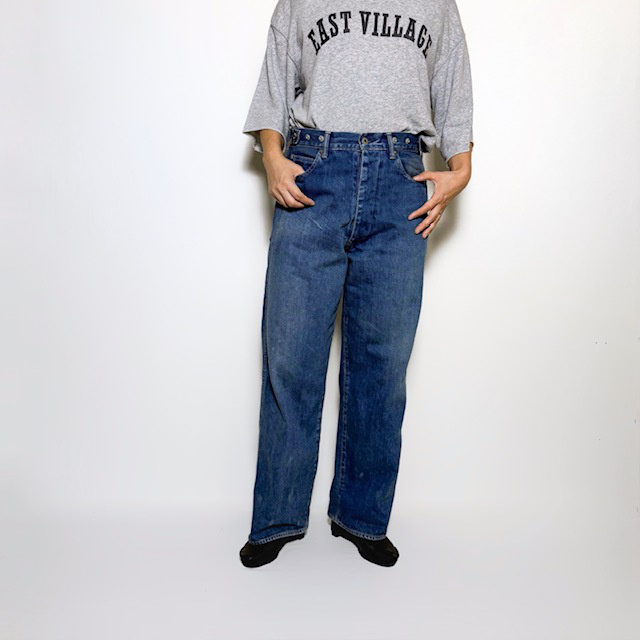 chimala UNISEX 12oz W WIDTH DENIM WAIST ADJUSTABLE PANTS