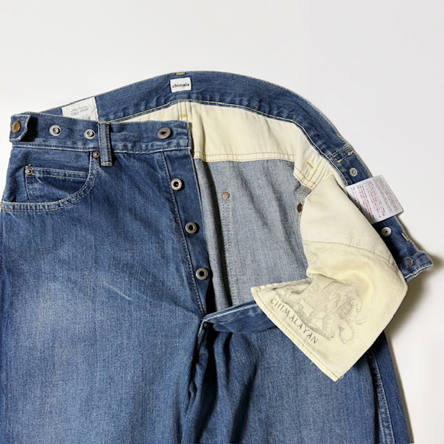 chimala UNISEX 12oz W WIDTH DENIM WAIST ADJUSTABLE PANTS