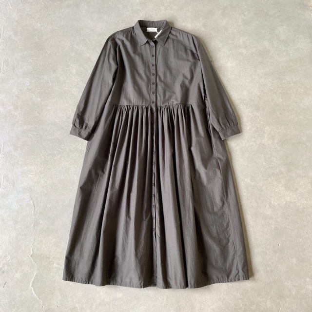SOIL 40s POPLIN PLAIN REGULAR COLLAR DRESS