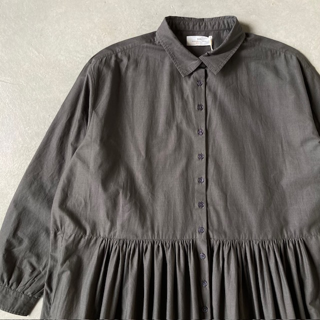 SOIL 40s POPLIN PLAIN REGULAR COLLAR DRESS