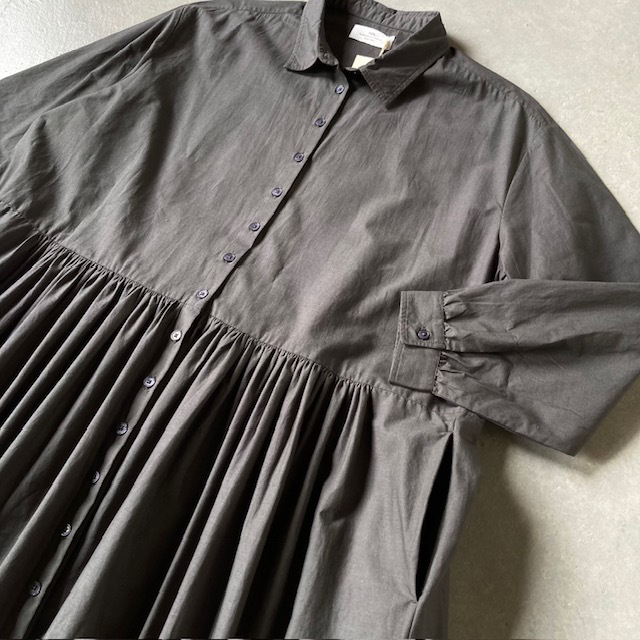 SOIL 40s POPLIN PLAIN REGULAR COLLAR DRESS