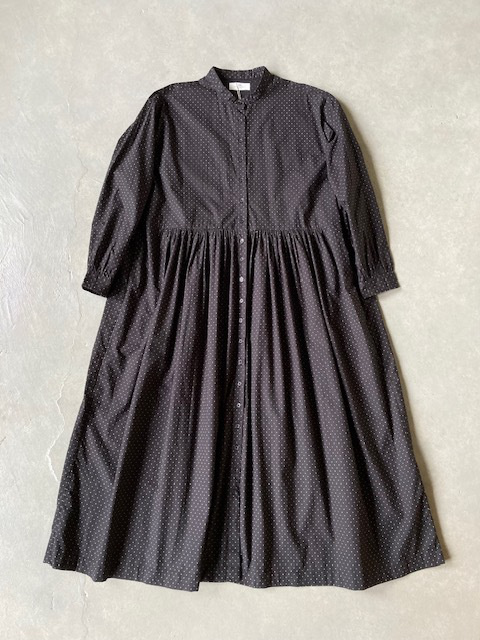 SOIL 40s POPLIN PIN DOT PRINT BANDED COLLLAR DRESS