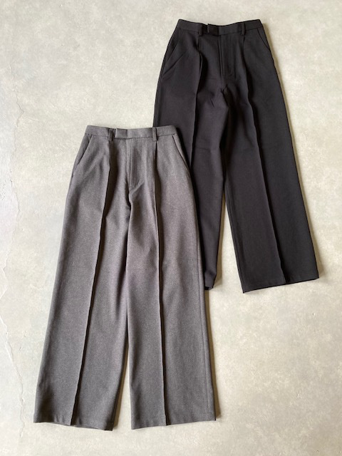 JOHNBULL LANATECピンタックワイドスラックス