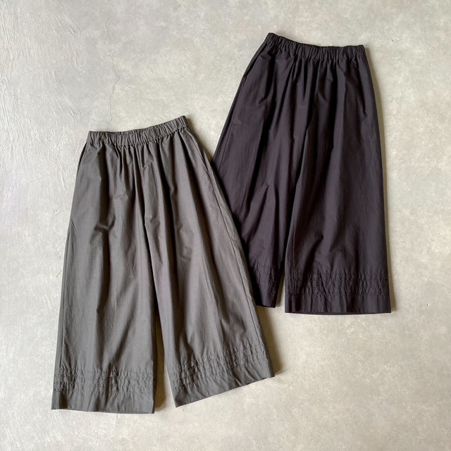 SOIL 40s POPLIN PLAIN HEM PLEATS  EASY PANTS