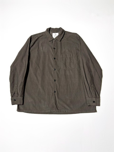 HTS (HARROW TOWN STORES) 26 WALES CORDUROY OVERDYE ONE-UP COLLAR SHIRT