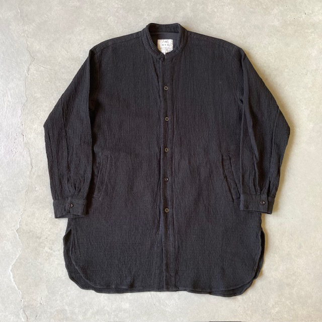 HTS (HARROW TOWN STORES) WAFFLE PLAIN OVERDYE STAND COLLAR SHIRTS