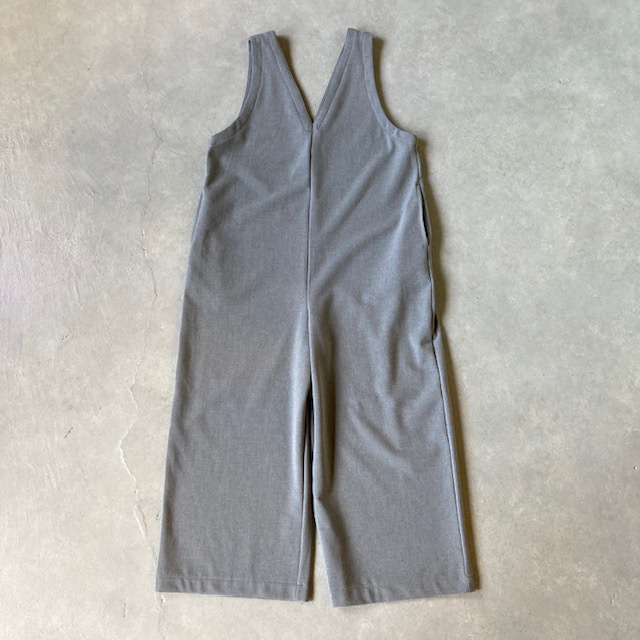 PRIT ツイルストレッチ裏起毛 Vネックオールインワン