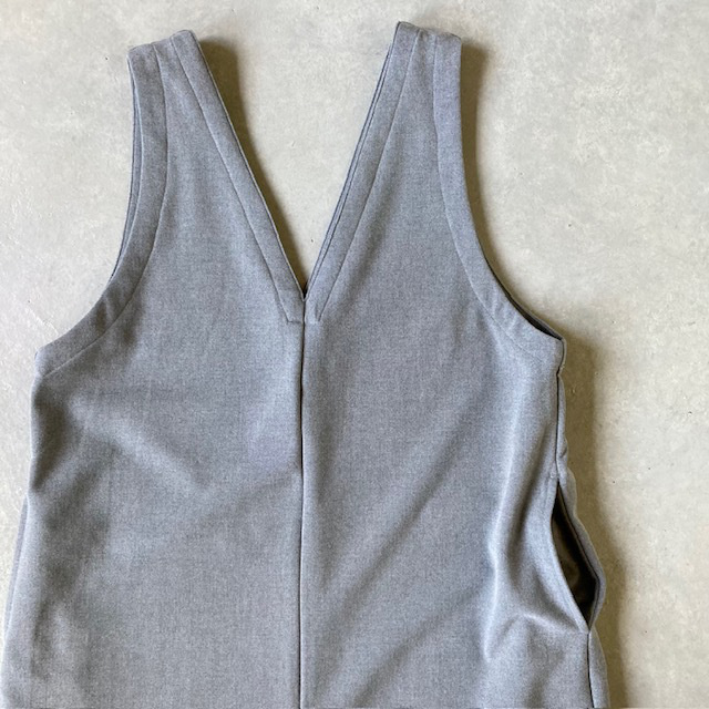 PRIT ツイルストレッチ裏起毛 Vネックオールインワン