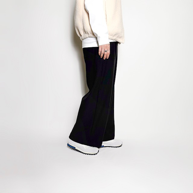 PRIT ツイルストレッチ裏起毛ワイドイージーパンツ