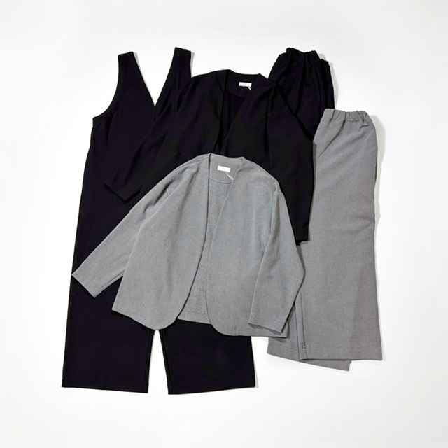 PRIT ツイルストレッチ裏起毛ワイドイージーパンツ