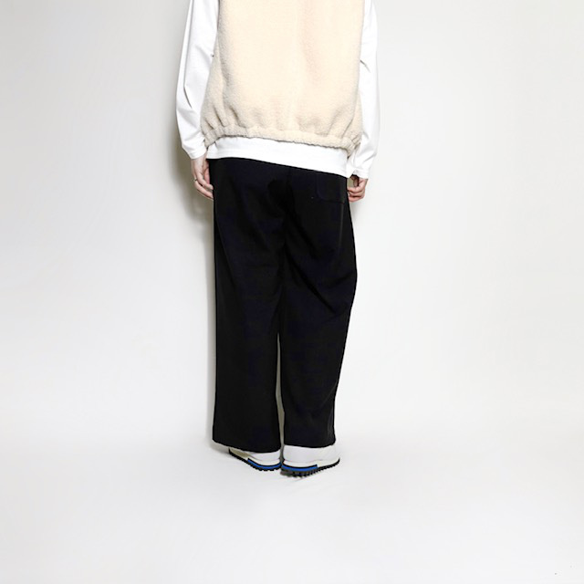 PRIT ツイルストレッチ裏起毛ワイドイージーパンツ