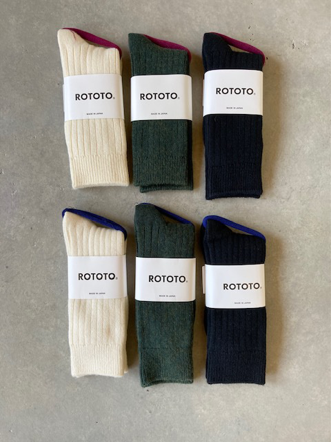 ROTOTO COTTON WOOL RIB CREW SOCK