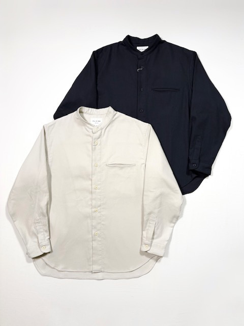 STILL BY HAND  コットンピケバンドカラーシャツ
