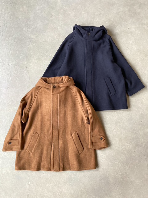 HTS (HARROW TOWN STORES) HEAVY WEIGHT WOOL TWILL HOODED SHORT COAT